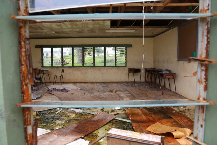 Damaged classroom. Photo: DFAT Public Affairs Suva