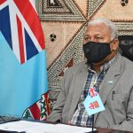 Prime Minister Josaia Voreqe Bainimarama participating during the virtual dialogue between the Forum Troika Plus and Micronesian Presidents Forum yesterday