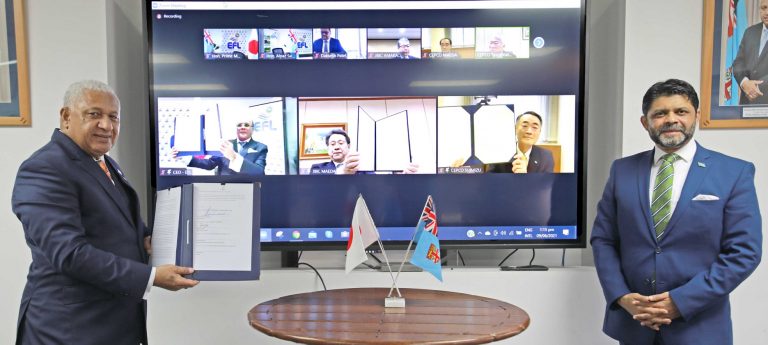 Fiji PM Bainimarama signs sale agreement of EFL shares