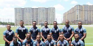 Fiji sevens rugby team round-up final training session, ready for game time Monday Fiji men's rugby team after their training run in Tokyo, Photo: @fijirugby