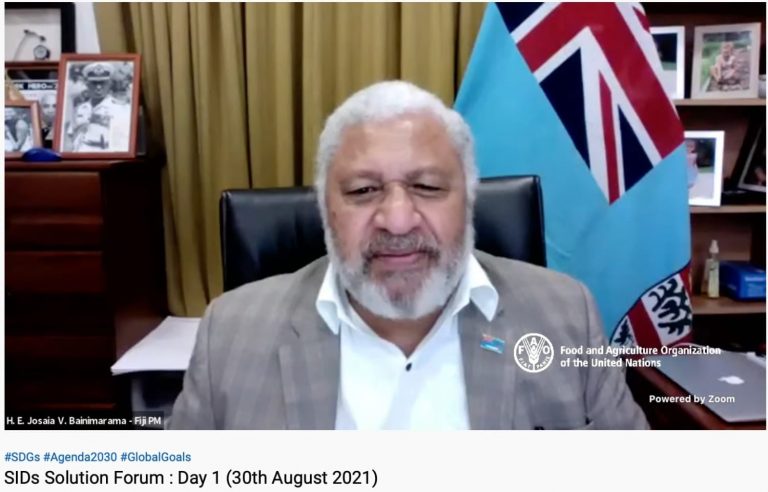 Fiji PM opens first ever virtual Small Islands Developing States Solution Forum