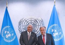 UN Secretary General thanks Fiji PM for his leadership on climate change and other global issues