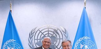 UN Secretary General thanks Fiji PM for his leadership on climate change and other global issues