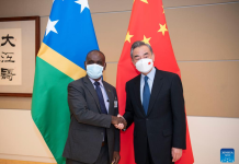 Chinese FM hails China-Solomon Islands ties during meeting with counterpart