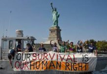 Pacific youth hold flotilla down New York rivers calling on vote for climate justice at United Nations