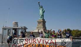 Pacific youth hold flotilla down New York rivers calling on vote for climate justice at United Nations