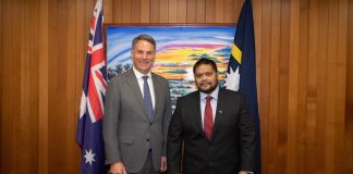 Australian deputy PM Richard Marles meets Nauru president