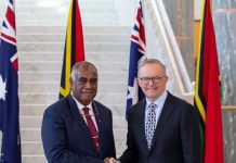 Vanuatu PM down under after inking security pact