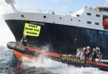 Greenpeace and Indigenous activists challenge deep dea mining expedition in the Pacific Ocean