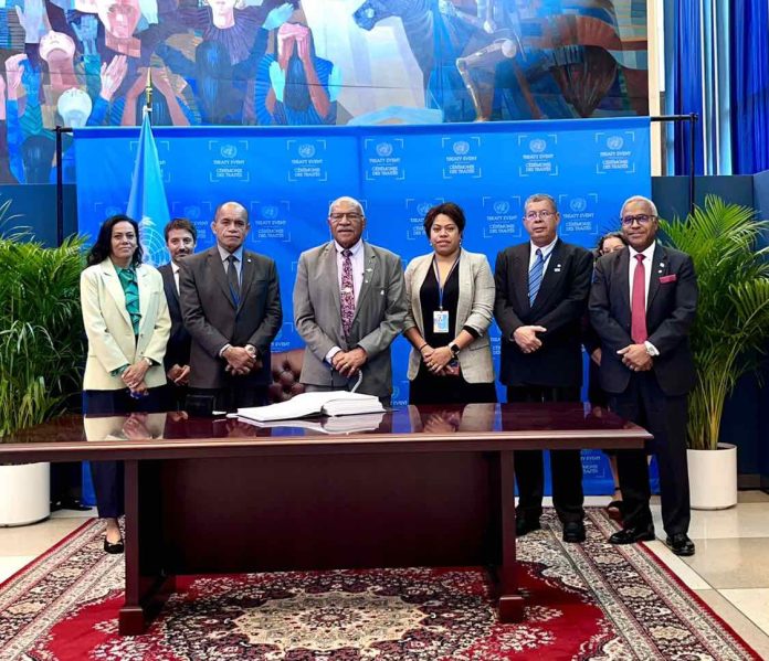 Fiji take centre stage in historic BBNJ Treaty signing at the United Nations