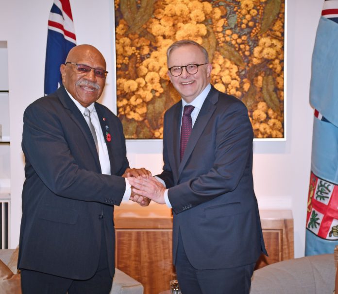 Fiji PM and Australian counterpart hold bilateral talks in Canberra
