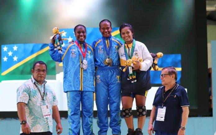 Weightlifter Wini wins three medals for Team Solomons