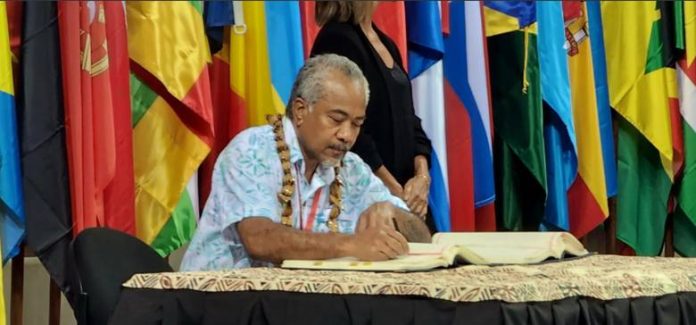 Vanuatu Ambassador Maniuri signs historic OACPS – EU Partnership Agreement