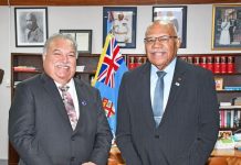 Fiji PM Rabuka receives courtesy call from the newly appointed Forum Secretary General