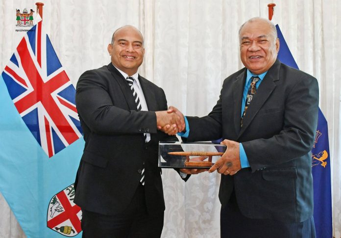 Nauru’s President meets Fiji’s Acting President Temo during visit to Pacific Islands Forum Secretariat