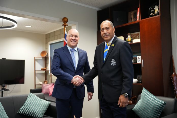 NZ PM Christopher Luxon, Dalton Tagelagi announce $20m in Niue energy project