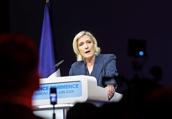 Le Pen’s far-right party wins first round of French elections as Macron’s gamble backfires