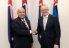 Pacific peace in focus as Australian PM meets island counterpart