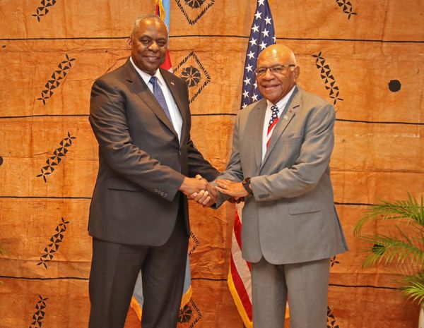 Fiji PM meets with U.S Secretary of Defence Lloyd J. Austin III