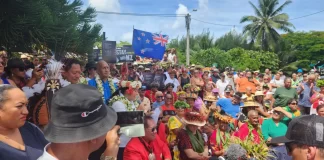 Cook Islanders march in Avarua against Mark Brown government