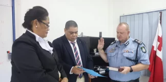 Geoff Turner sworn in as Tonga’s new Police Commissioner