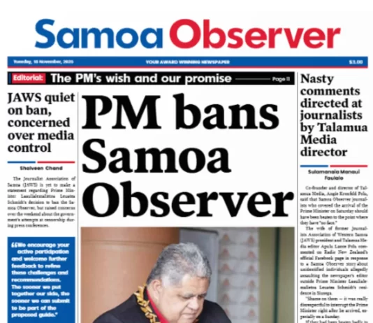 PINA Statement on the Government of Samoa’s Ban of the Samoa Observer