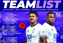 Flying Fijians coach Byrne names side to hunt another English scalp