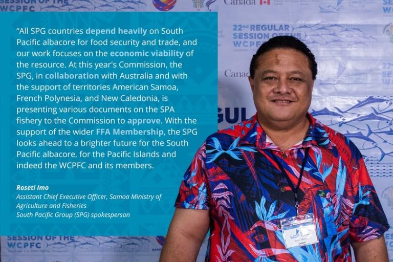 “Albacore is our lifeline” as South Pacific Group pushes hard at WCPFC22