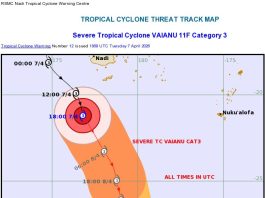 TC Vaianu slowly moving away from Fiji
