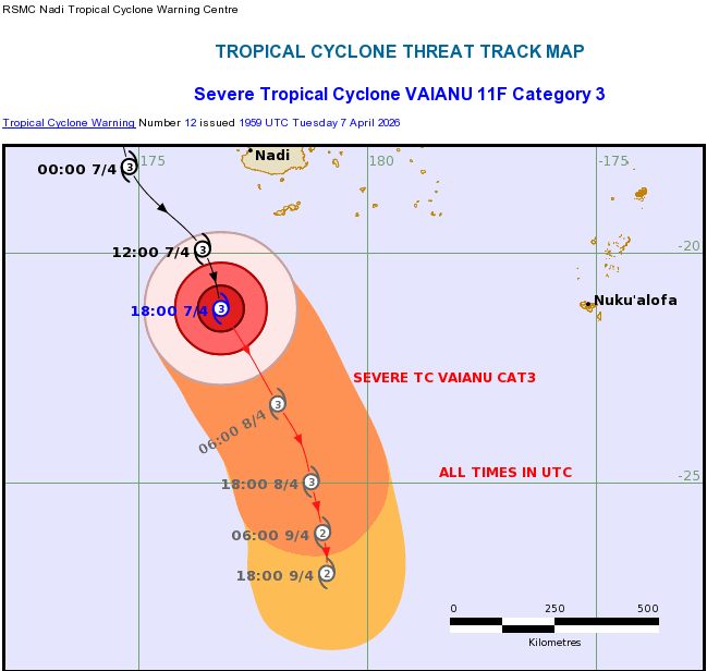 TC Vaianu slowly moving away from Fiji