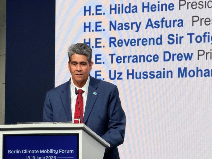 Palau President Whipps pushes Climate Mobility action at Berlin Forum