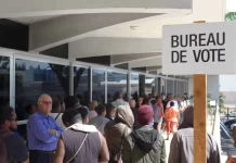 Walking to the polling booth in Noumea
