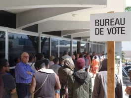 Walking to the polling booth in Noumea