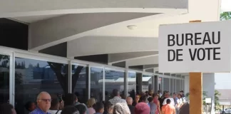 Walking to the polling booth in Noumea