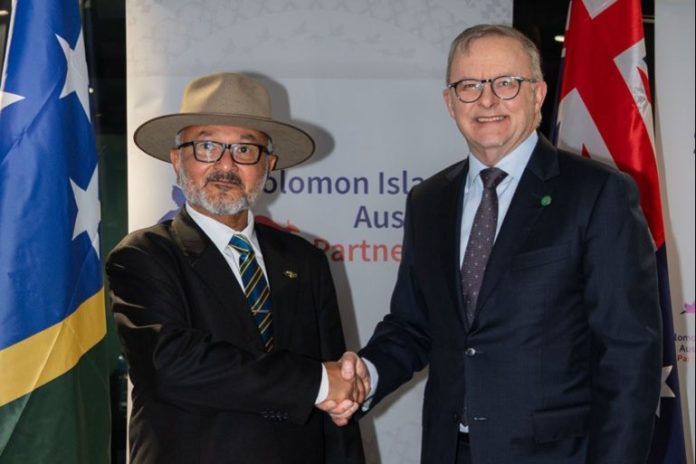 Australia, Solomon Islands begin talks on comprehensive treaty as Albanese announces education package