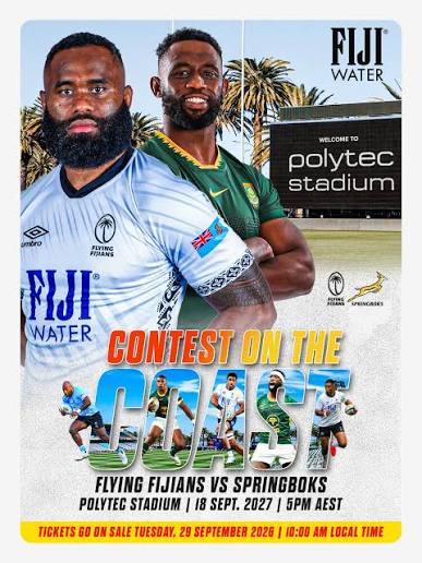 Flying Fijians to Face World Champion Springboks in 2027 World Cup warm-up