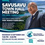 Fiji deputy PM to face climate change and environment questions at Savusavu town hall during PINA Summit