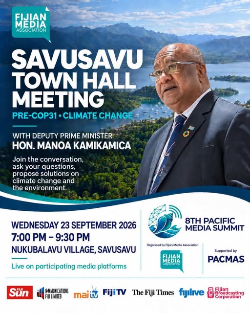 Fiji deputy PM to face climate change and environment questions at Savusavu town hall during PINA Summit