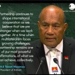 Even smallest country can contribute to global peace: Kiribati President Maamau