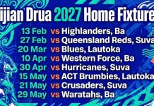 Fijian Drua confirm 2027 home fixtures across Suva, Lautoka and Ba
