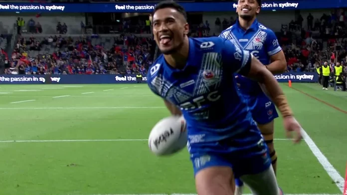Four-try Fa’alogo leads Samoa’s 74-8 rout of France in Rugby League World Cup opener
